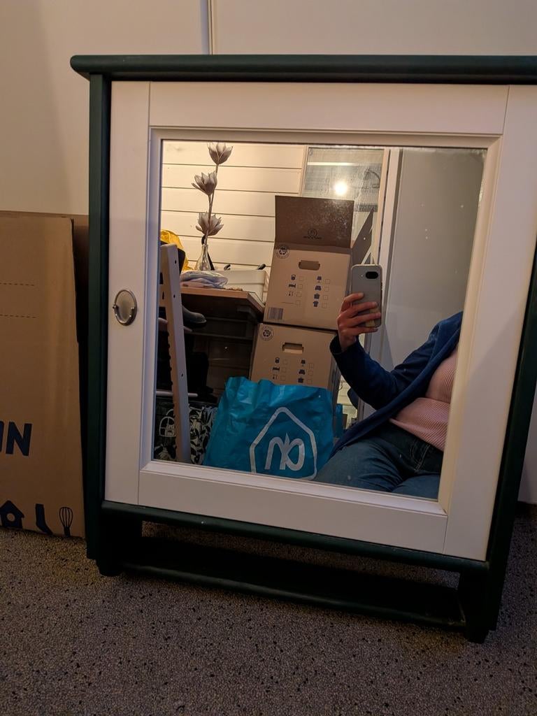 Badkamerkastje met spiegeldeur - Donkergroen, Ophalen, Gebruikt
