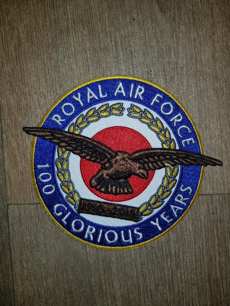 Royal Air Force RAF 100 Anniversary Verjaardag Patch Embleem, Ophalen of Verzenden, Landmacht, Nederland, Embleem of Badge