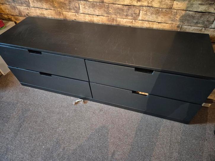 IKEA ladekast, zwart, 4 lades, Huis en Inrichting, Kasten | Ladekasten, Gebruikt, Minder dan 100 cm, 150 tot 200 cm, 25 tot 50 cm
