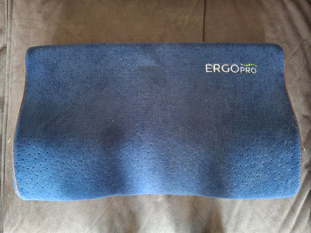 Ergo Pro - Ergonomisch hoofdkussen, Ophalen of Verzenden, Zo goed als nieuw, Blauw, Rechthoekig