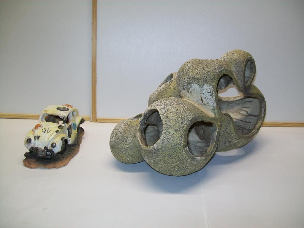 aquarium ornamenten 2x, Dieren en Toebehoren, Vissen | Aquaria en Toebehoren, Ophalen of Verzenden, Gebruikt, Plant(en), Steen of Hout