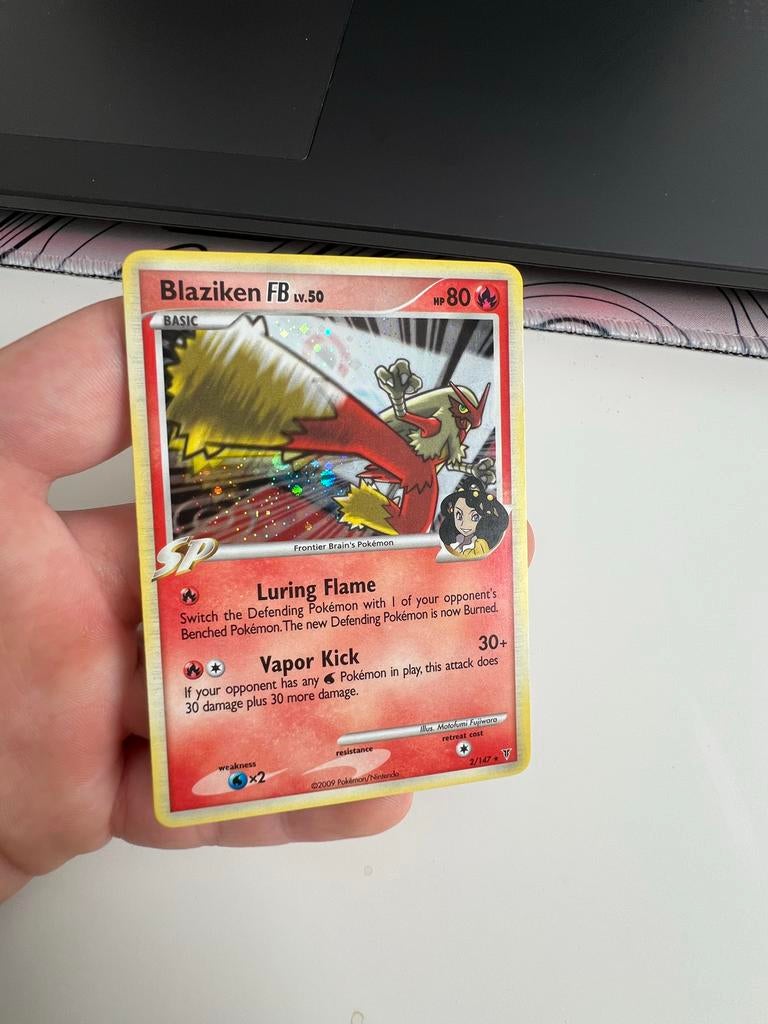 Blaziken FB LV.50 Pokémon Kaart holo, Ophalen, Zo goed als nieuw, Losse kaart, Foil