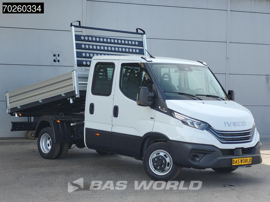 Iveco Daily 35C21 BPM VRIJ! 3-Zijdige Kipper Dubbel Cabine 2, Auto's, Bestelauto's, Automaat, Stof, Euro 6, Iveco