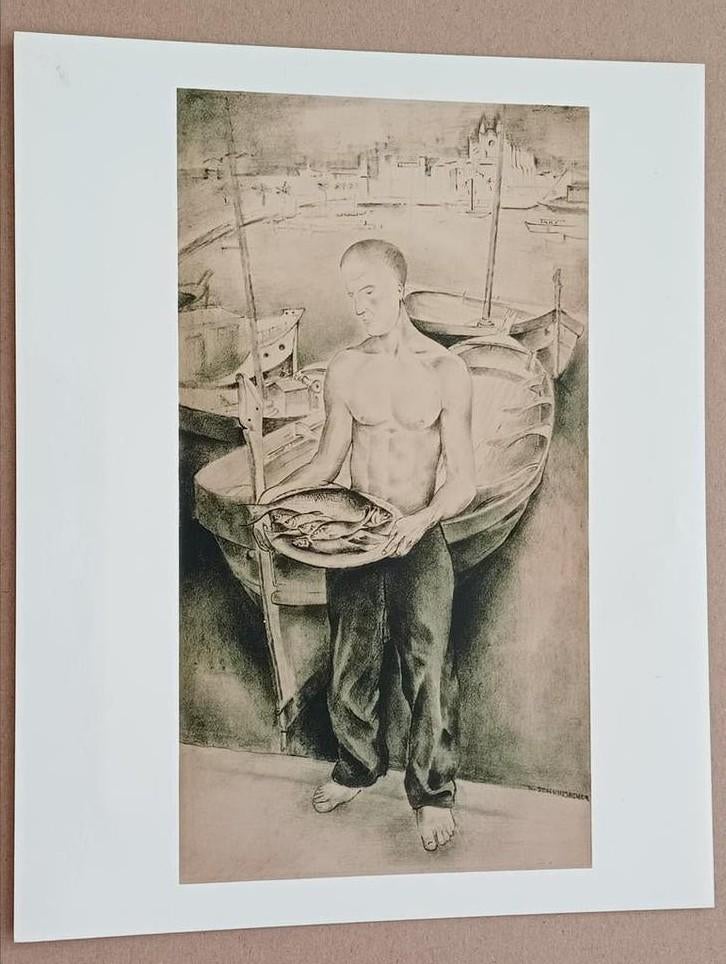 Wim Schuhmacher Persfoto Visser Mallorca, Antiek en Kunst, Kunst | Litho's en Zeefdrukken, Ophalen of Verzenden