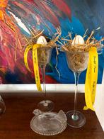 Glazen kelken met paas decoratie., Ophalen of Verzenden, Zo goed als nieuw