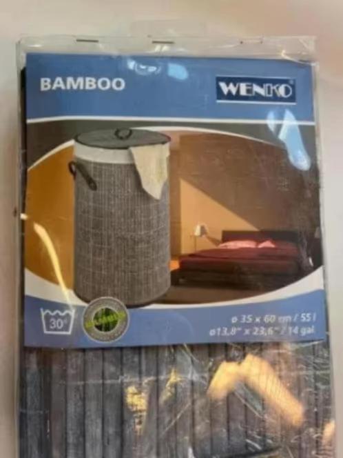 NIEUW! Wenko wasmand bamboe deksel zak blauw grijs €9,99, Ophalen of Verzenden, Nieuw, Blauw, Overige typen
