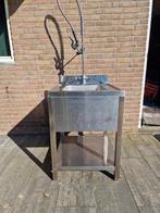 RVS Spoelbak met voorspoeldouche, Huis en Inrichting, Keuken | Keukenelementen, Ophalen, Zo goed als nieuw, 50 tot 100 cm, Minder dan 100 cm