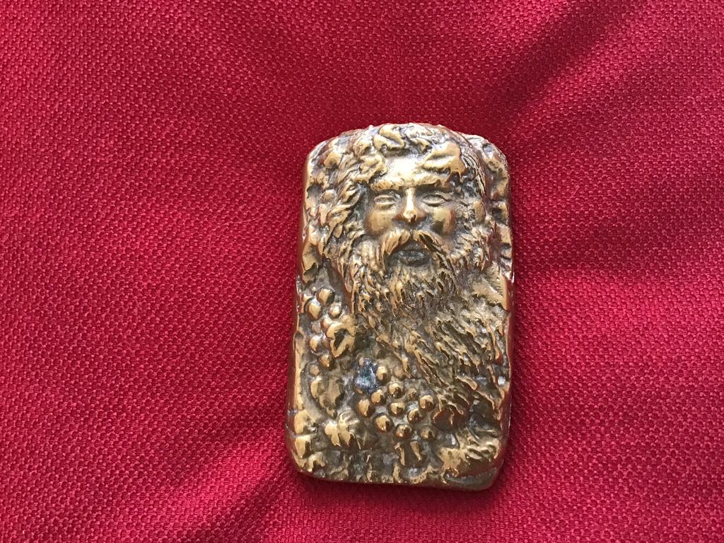 Vintage messing presse-papier , griekse god Dionysos ., Ophalen of Verzenden