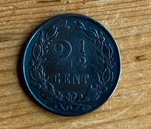 2.5 cent brons 1877, Postzegels en Munten, Munten | Nederland, Ophalen of Verzenden, Koning Willem III, 1 cent, Losse munt