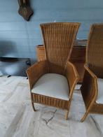 Rieten stoelen 2x, Ophalen of Verzenden, Gebruikt, Bruin, Twee