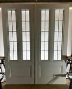 Dubbele set ensuite deuren met glas in lood 4 stuks, Ophalen, Binnendeur, 200 tot 215 cm, Glas
