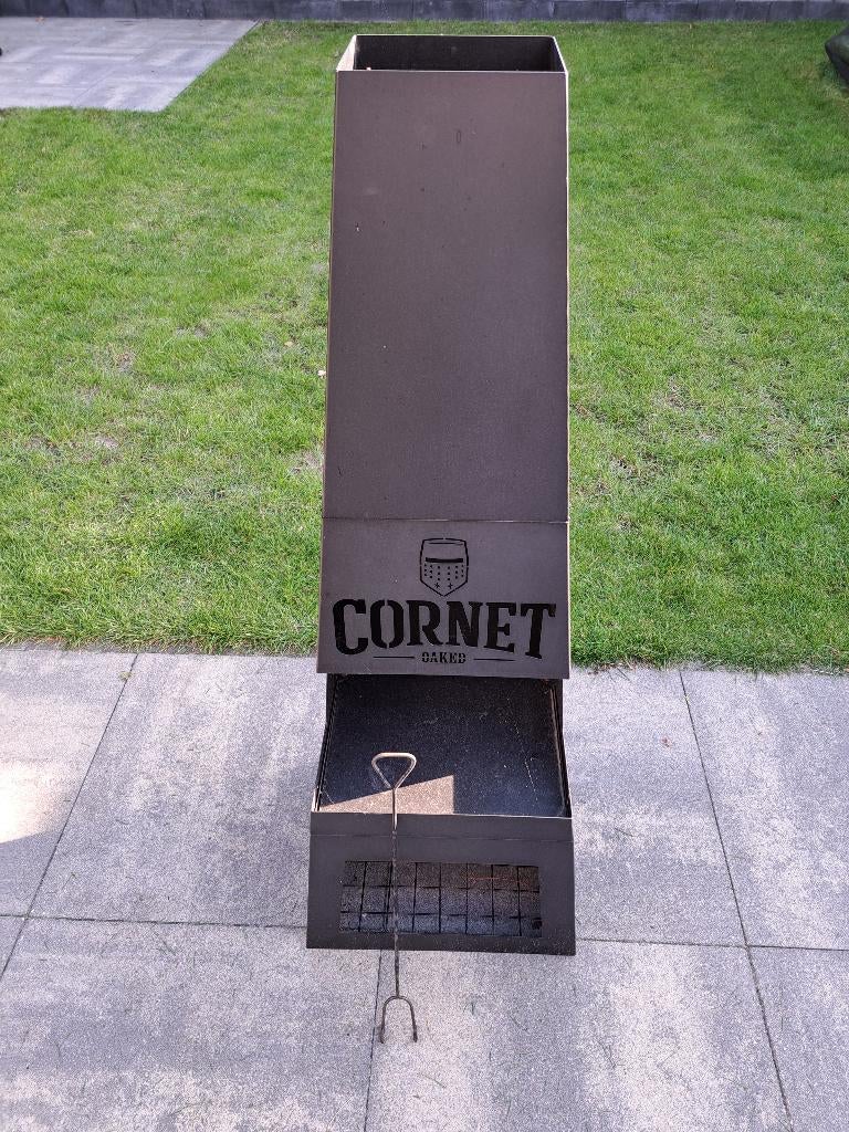Stoere zwarte 'Cornet' tuinhaard/houtkachel, Tuin en Terras, Ophalen