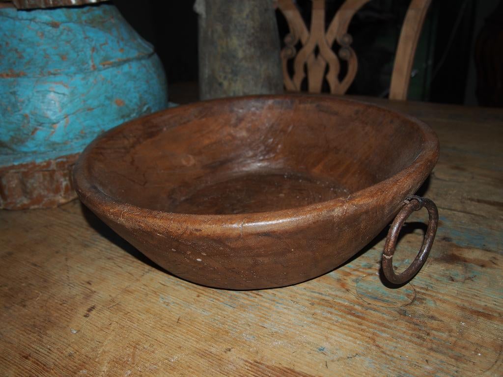 Oude houten Schaal, Huis en Inrichting, Woonaccessoires | Schalen en Manden, Gebruikt, Schaal, Rond, Ophalen of Verzenden
