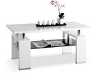 Moderne wit salontafel met zwart glas, Ophalen, 100 tot 150 cm, 50 tot 100 cm, Minder dan 50 cm