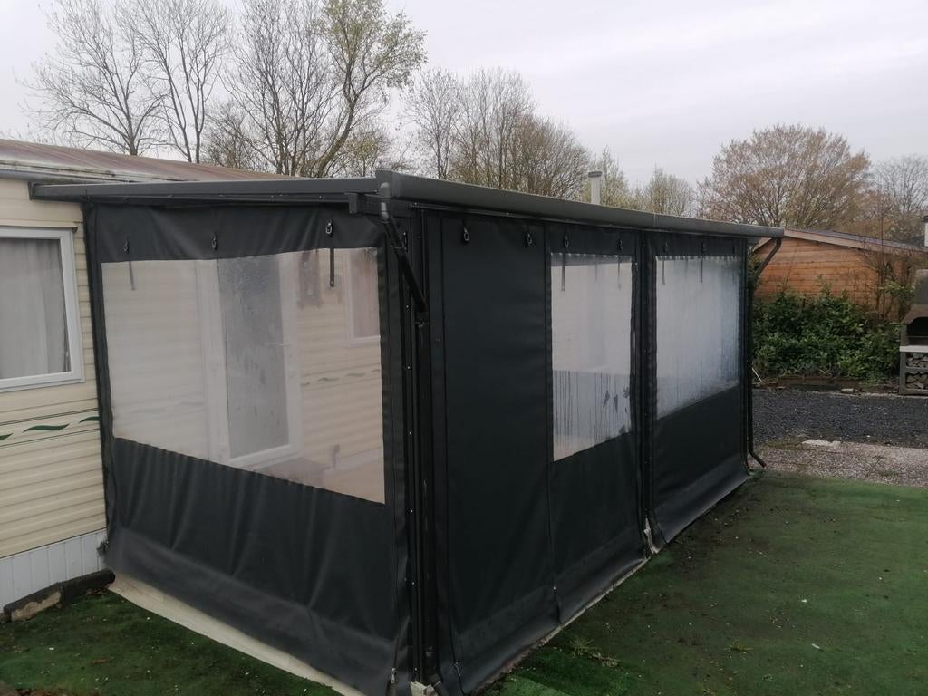 Overkapping, pergola stacaravan met zeilen, Tuin en Terras, Overkappingen, Ophalen