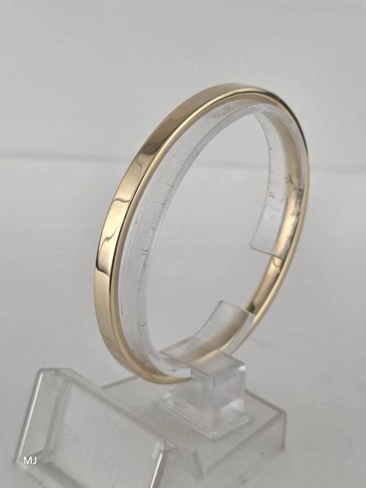 Gouden slavenarmband, vlak                               G16, Sieraden, Tassen en Uiterlijk, Armbanden, Gebruikt, Goud, Goud, Ophalen of Verzenden