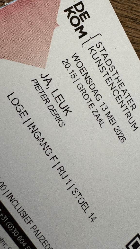 1 kaart Pieter Derks "Ja leuk" 13 mei Nieuwegein, Eén persoon, Mei