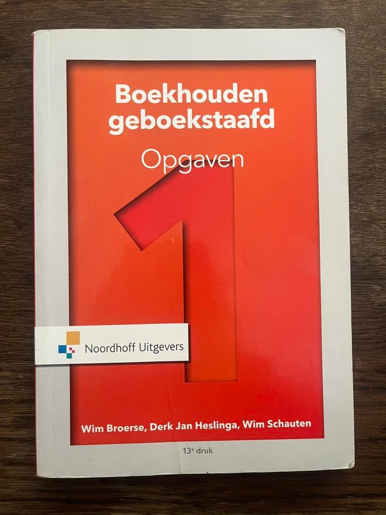 Boekhouden geboekstaafd Opgaven 1,13e druk, Ophalen of Verzenden, Zo goed als nieuw, Management
