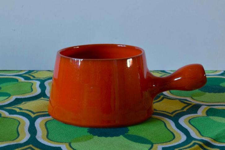 Retro vintage jaren 70 potje / bloempotje met steel, Antiek en Kunst, Antiek | Keramiek en Aardewerk, Ophalen of Verzenden