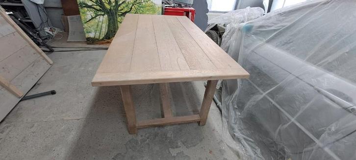Eettafel, massief eiken, Huis en Inrichting, Tafels | Eettafels, Gebruikt, 50 tot 100 cm, 150 tot 200 cm, Vier personen, Rechthoekig