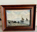 Antiek schilderijtje Vissers, Antiek en Kunst, Kunst | Schilderijen | Klassiek, Ophalen of Verzenden