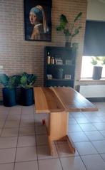 Massief eiken verrijdbare tafels, Huis en Inrichting, Tafels | Eettafels, Ophalen, Gebruikt, Eikenhout, Rechthoekig