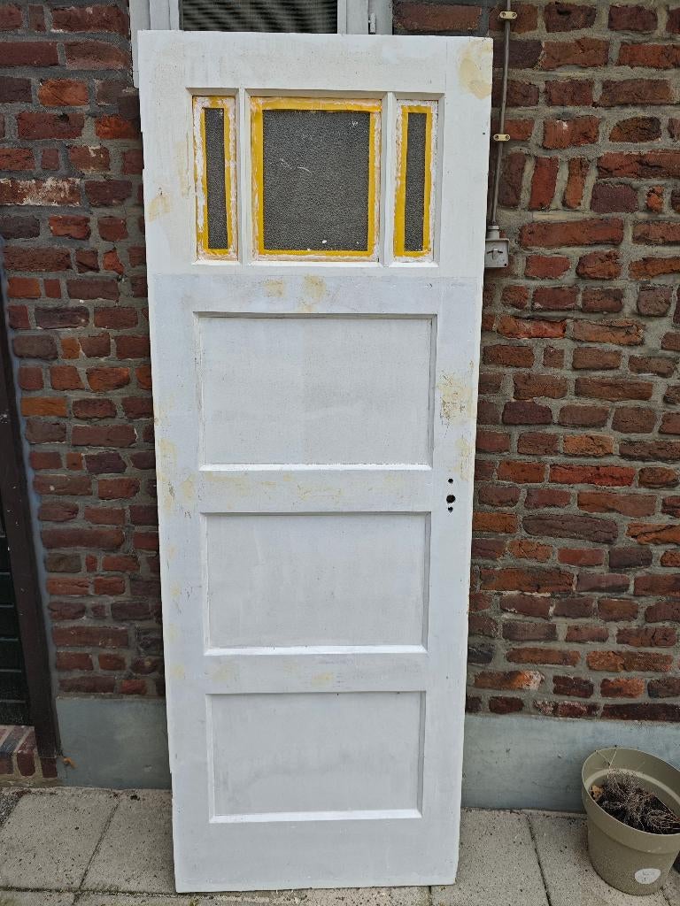 Vintage houten binnendeuren, Doe-het-zelf en Verbouw, Deuren en Horren, Ophalen, Gebruikt, 80 tot 100 cm, Binnendeur