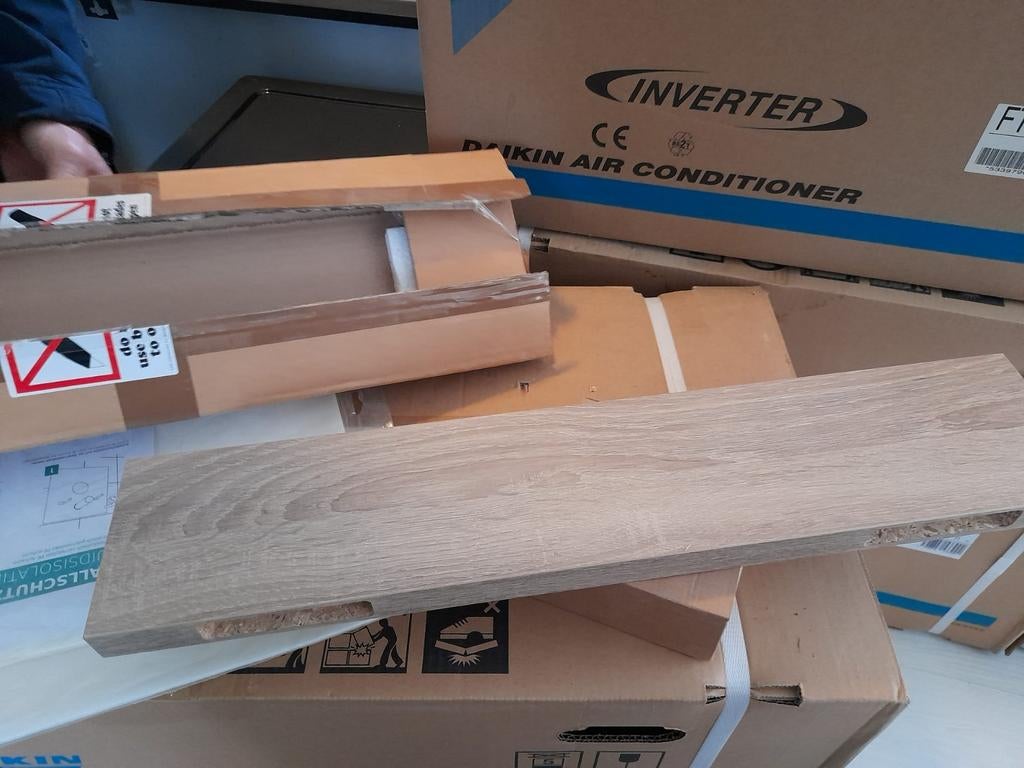 Bruynzeel Sanitaire wandplank 60cm grijs eiken, Ophalen