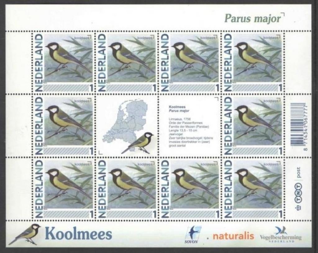 2011 Vel Vogelbescherming Koolmees Postfris., Postzegels en Munten, Postzegels | Nederland, Verzenden, Postfris