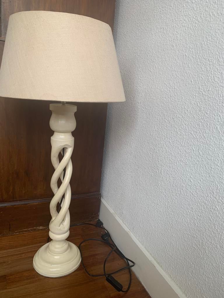 Landelijke houten lamp riviera maison 60cm creme, Huis en Inrichting, Lampen | Tafellampen, Ophalen of Verzenden, Zo goed als nieuw