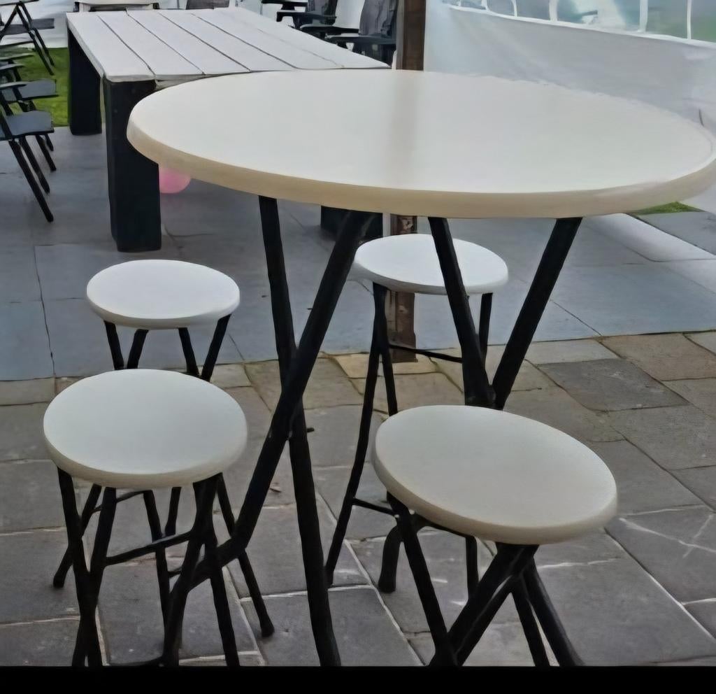 Statafel met 4 krukken alles inklapbaar, Huis en Inrichting, Tafels | Statafels, Ophalen of Verzenden