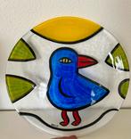 Decoratief glazen bord met vogel - Uniek design, Antiek en Kunst, Ophalen of Verzenden