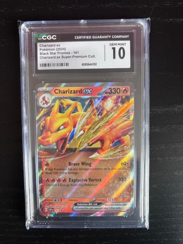 Charizard ex (2024) Black Star Promos - 161 CGC 10, Ophalen of Verzenden, Nieuw, Losse kaart