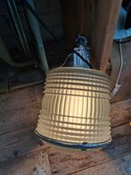 Vintage industriële Holopane glazen hanglamp, Ophalen, Minder dan 50 cm