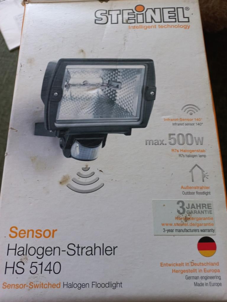 Steinel Halogeen-Strahler HS 5140 met bewegingssensor, Tuin en Terras, Overige materialen, Bewegingssensor, Overige typen, Nieuw