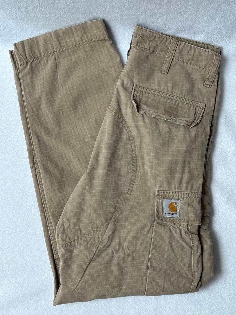 Carhartt WIP Regular Cargo Broek Beige Cotton Ripstop XS, Kleding | Heren, Broeken en Pantalons, Ophalen of Verzenden, Zo goed als nieuw