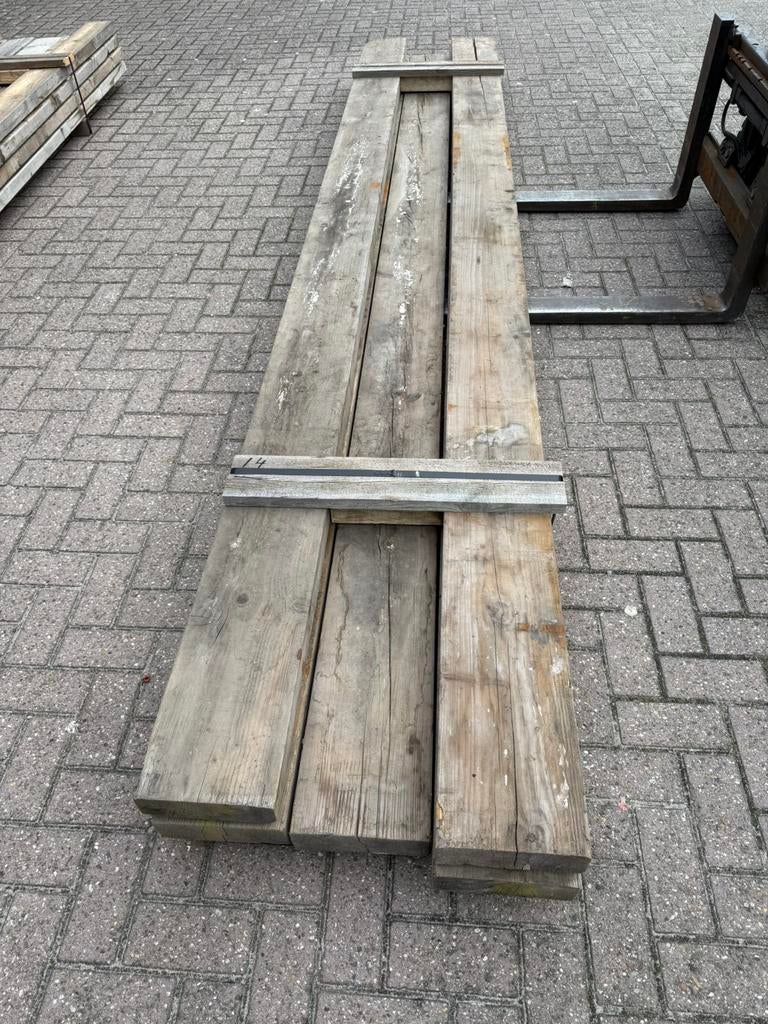 14. 5 st. Gebruikte Vuren Balken 7cm x 22 cm, Ophalen, Gebruikt, 250 cm of meer, Balken