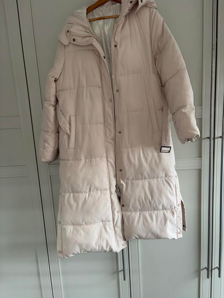 Prachtige crème winterjas, maat L, Ophalen of Verzenden, Zo goed als nieuw, Maat 42/44 (L), Beige