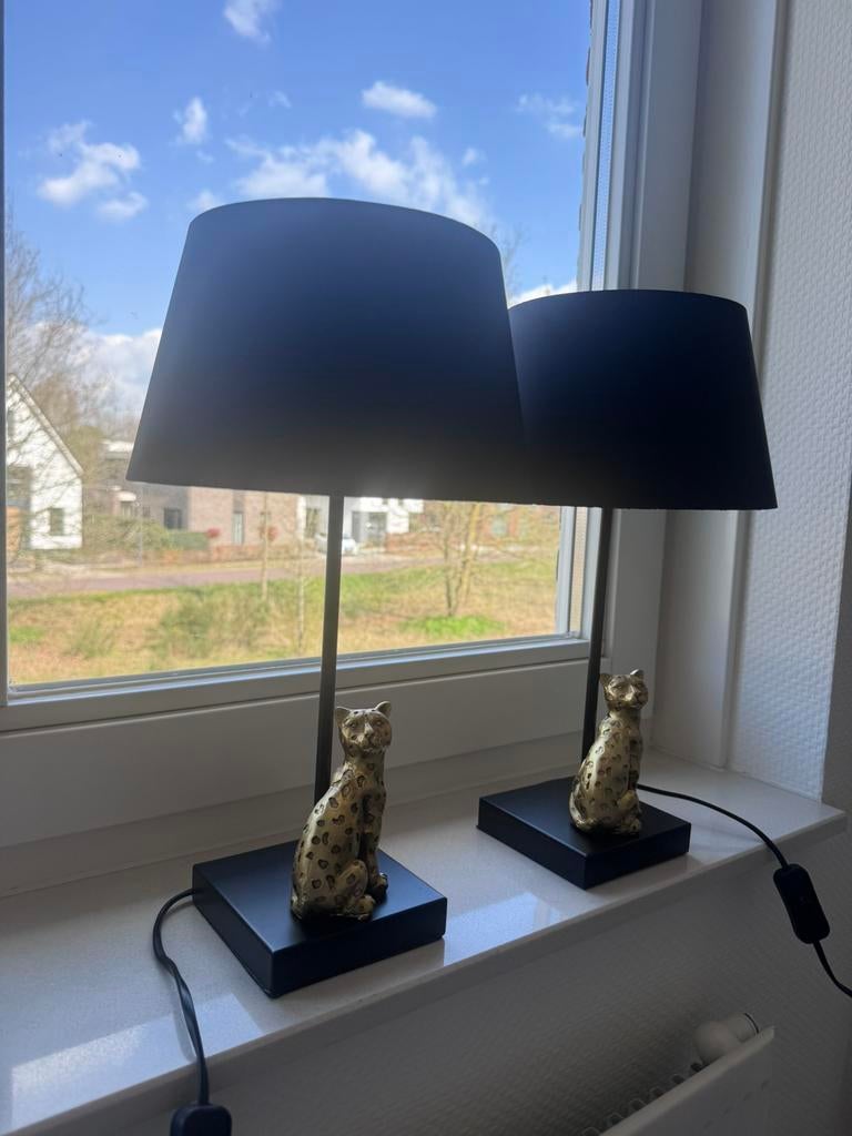 Tafellamp/ nachtlamp leopard, Huis en Inrichting, Lampen | Tafellampen, Ophalen, Zo goed als nieuw, Minder dan 50 cm