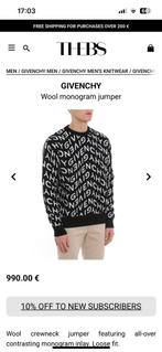 GIVENCHY wollen trui met monogram, Ophalen of Verzenden, Zo goed als nieuw, Maat 56/58 (XL), Zwart