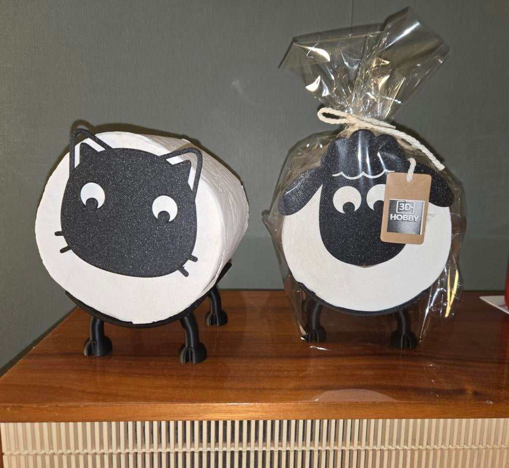 WC-rol houder schaap of kat 3D geprint, Ophalen of Verzenden