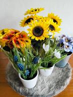 Kunstbloemen in potjes - diverse soorten- imitatie Bontje, Ophalen of Verzenden, Zo goed als nieuw, Binnen