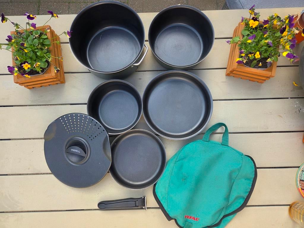 Tefal campingpannenset met afneembare handgreep, Caravans en Kamperen, Kampeeraccessoires, Ophalen, Gebruikt