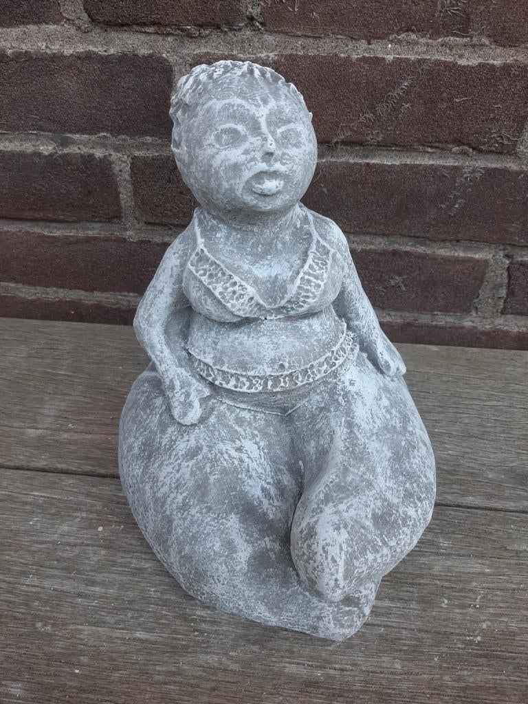 Dikke dame betonnen beeld tuinbeeld beton, Ophalen of Verzenden