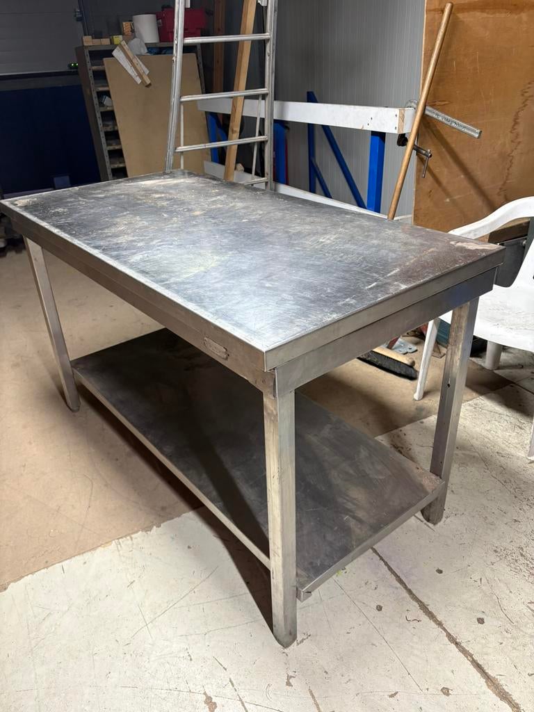 Rvs roest vrije tafel / werk bank, Doe-het-zelf en Verbouw, Werkbanken, Ophalen, 120 tot 170 cm