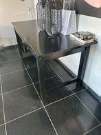 Zwart geverfde tafel met handige inzet., Huis en Inrichting, Ophalen, Gebruikt, 50 tot 100 cm, Vijf personen of meer