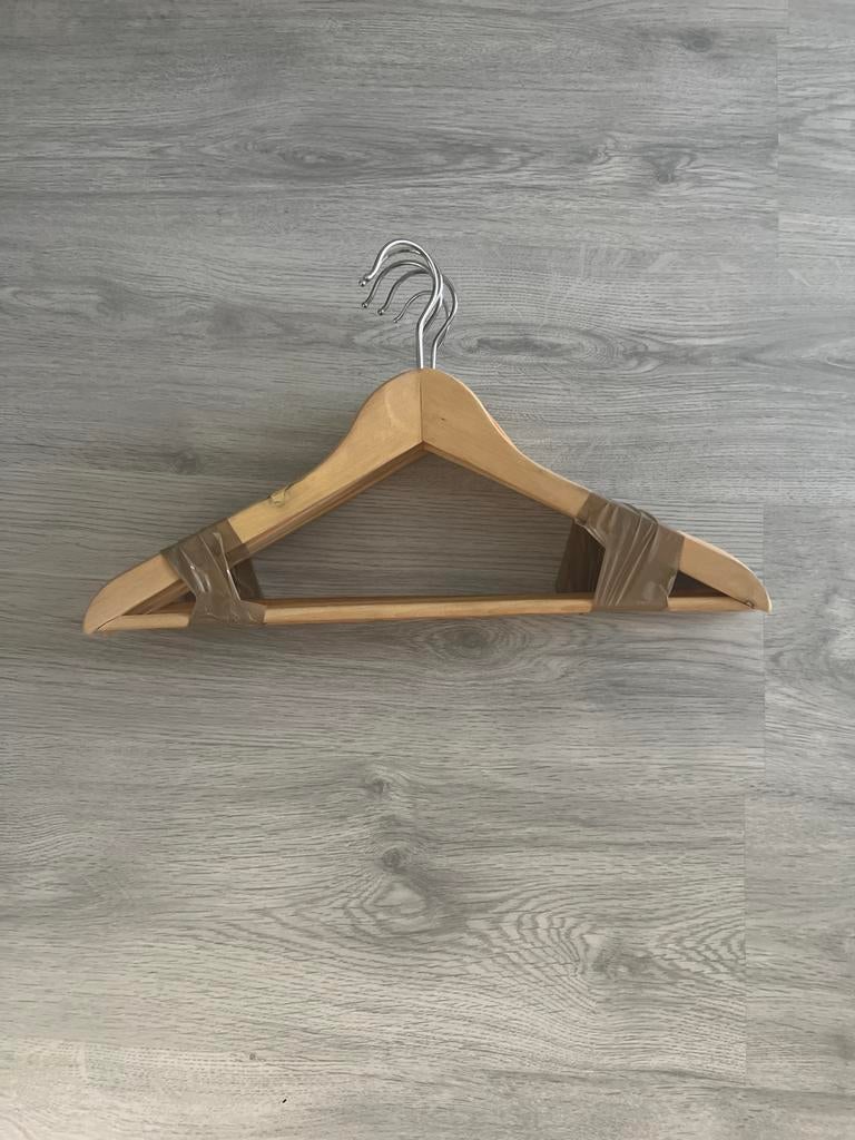 Kledinghangers, bruine per set van 5, Ophalen, Zo goed als nieuw, Hout, Kinderen en Volwassenen