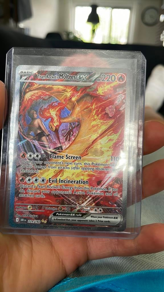 Team rockets moltres ex pokemon kaart, Verzenden, Zo goed als nieuw