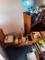 Vintage houten naaikoffer met toebehoren, Hobby en Vrije tijd, Naaien en Fournituren, Ophalen, Gebruikt, Overige typen