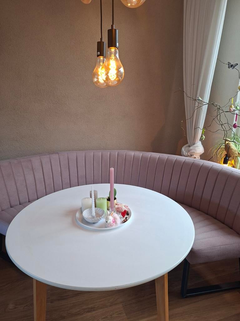 Ronde Eettafel Jysk, Ophalen, Gebruikt, 50 tot 75 cm, Rond